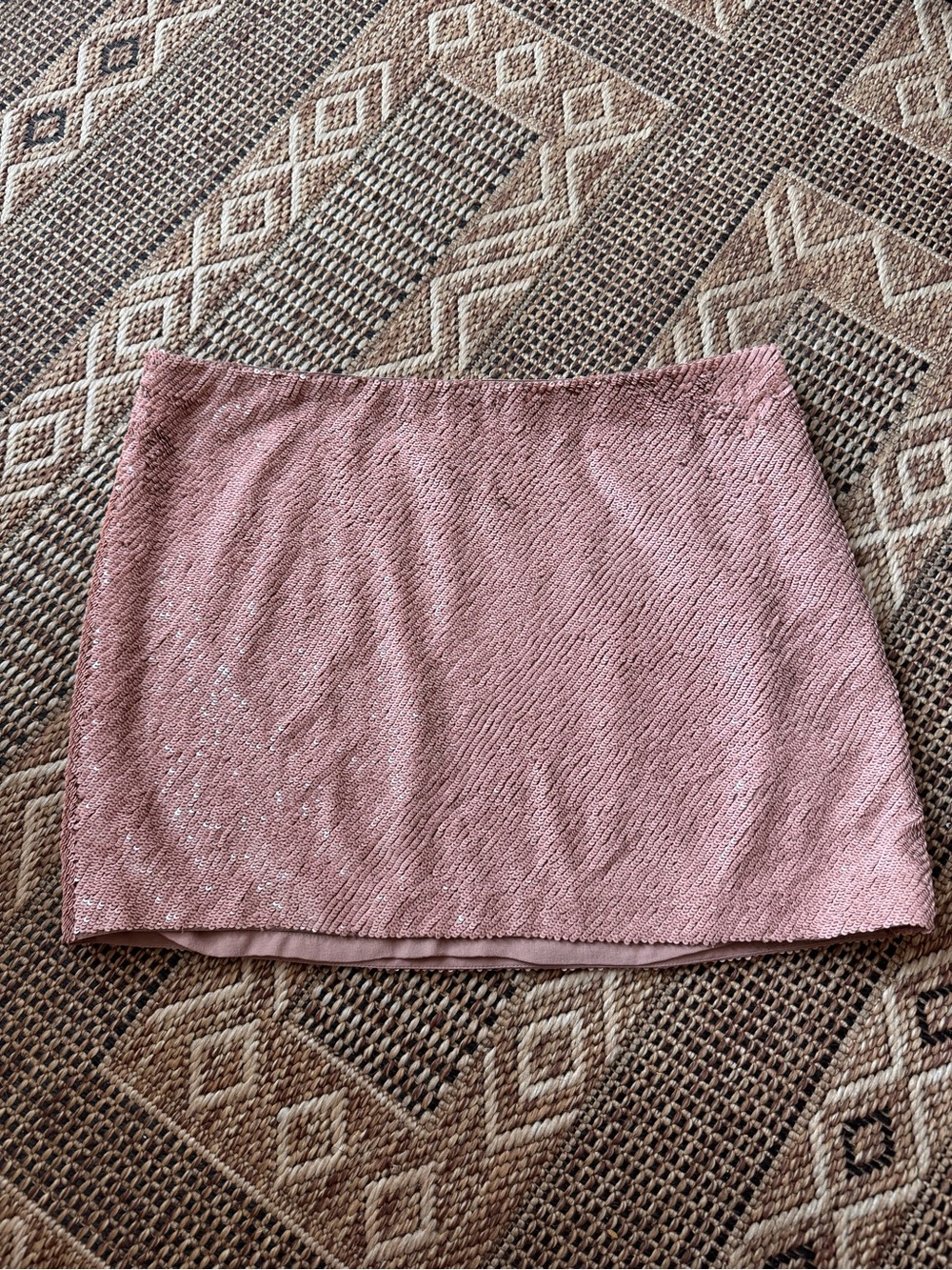 HAUTE HIPPIE Sequin Mini Skirt 100% Silk Pink Size Small